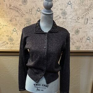 Valerie Stevens Glittery Black Cardigan